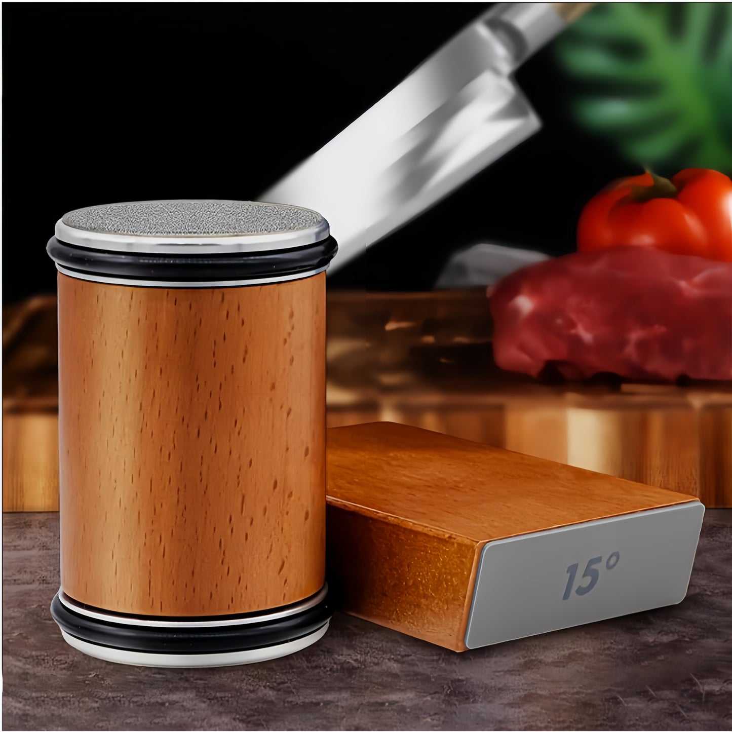 Roller Knife Sharpener with 15° & 20° Sharpening Angles