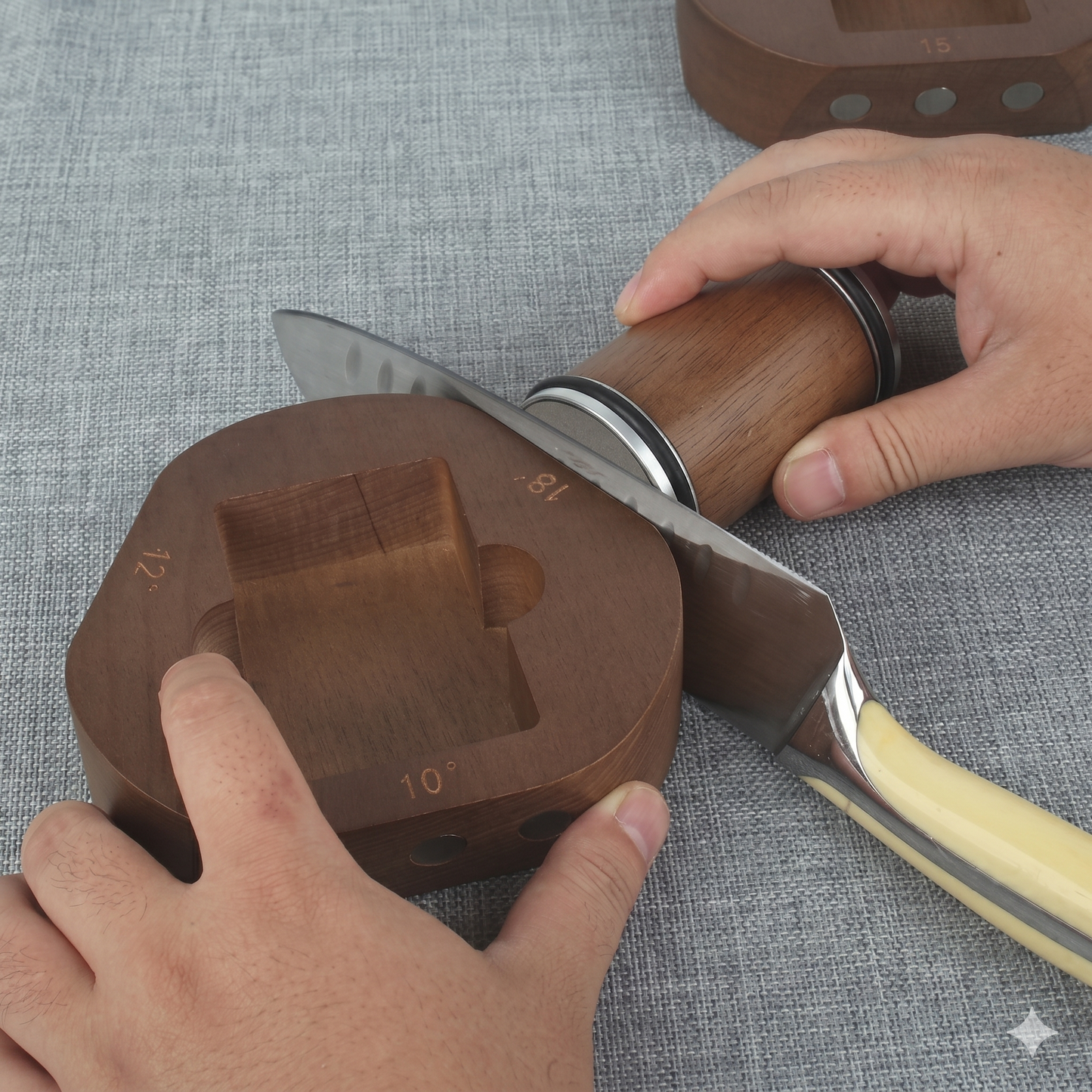 Roller Knife Sharpener with 6 Angles and Magnetic Base