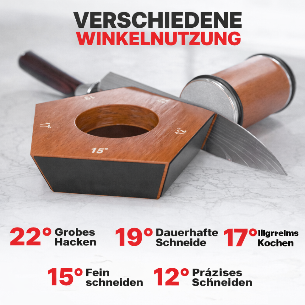 Roll Sharpener Knife Sharpener for Kitchen Knives with 12°, 15°, 17°, 19° & 22°