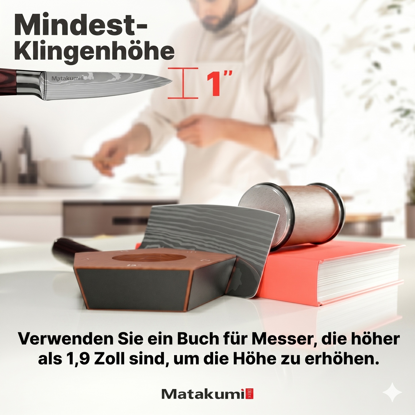Roll Sharpener Knife Sharpener for Kitchen Knives with 12°, 15°, 17°, 19° & 22°
