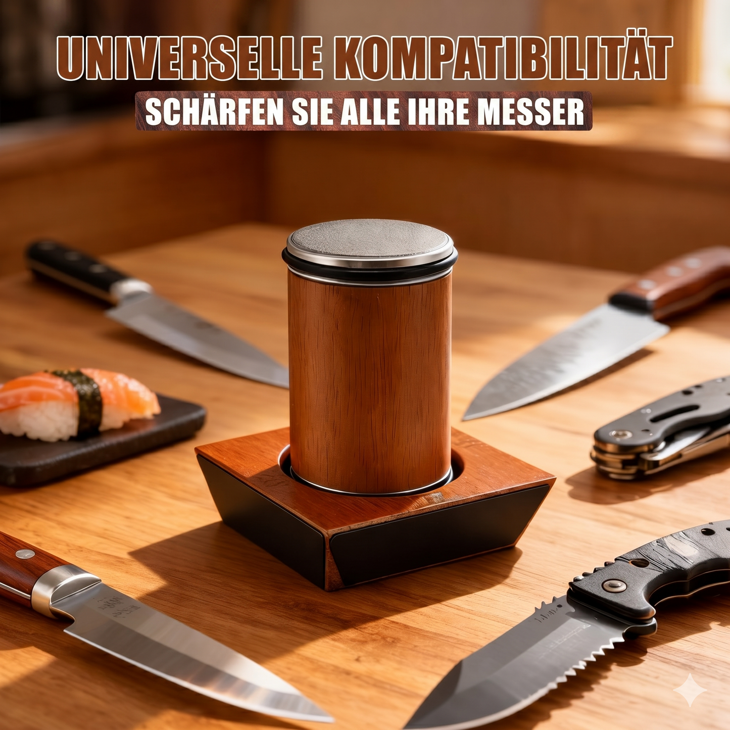 Roller Knife Sharpener with 12°, 15°, 20° & 22° Sharpening Angles