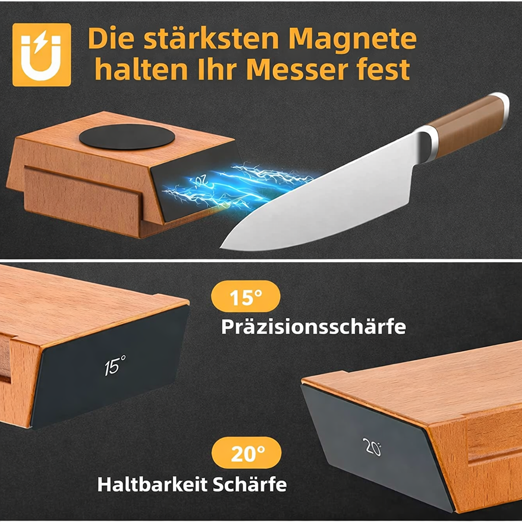 Roll-Sharpener with 15° & 20° Angle and Magnetic Wood Stand