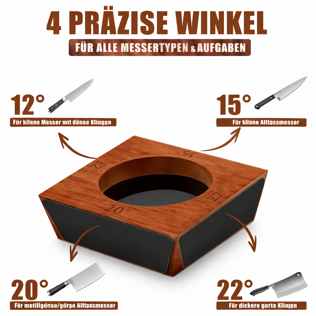 Roller Knife Sharpener with 12°, 15°, 20° & 22° Sharpening Angles