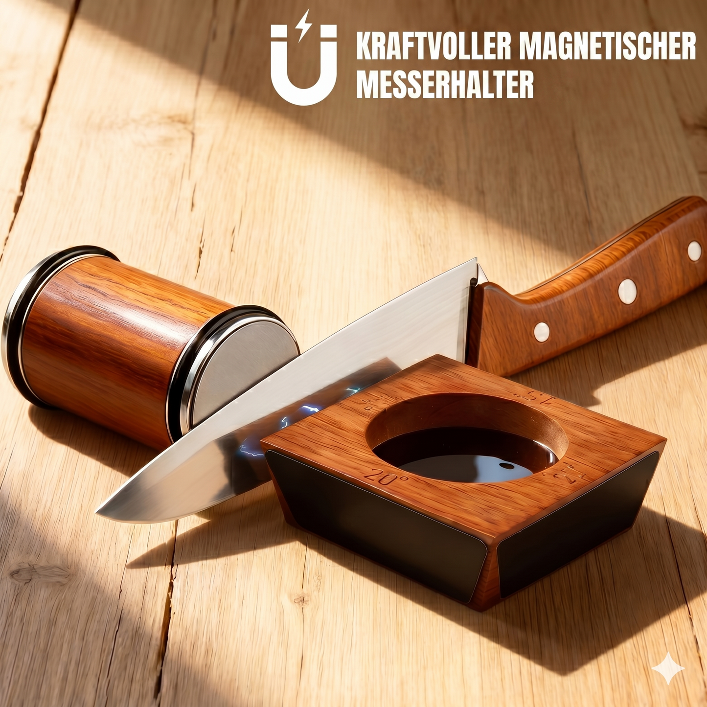 Roller Knife Sharpener with 12°, 15°, 20° & 22° Sharpening Angles